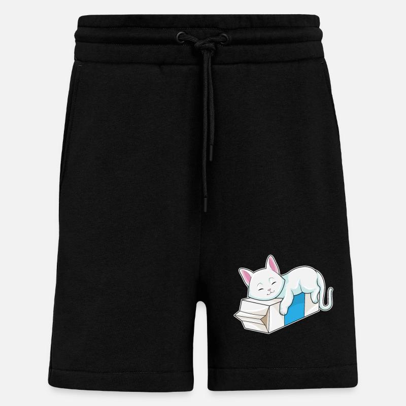 Katze mit Milch - Shorts - made by SPREAD - SOLID BLACK