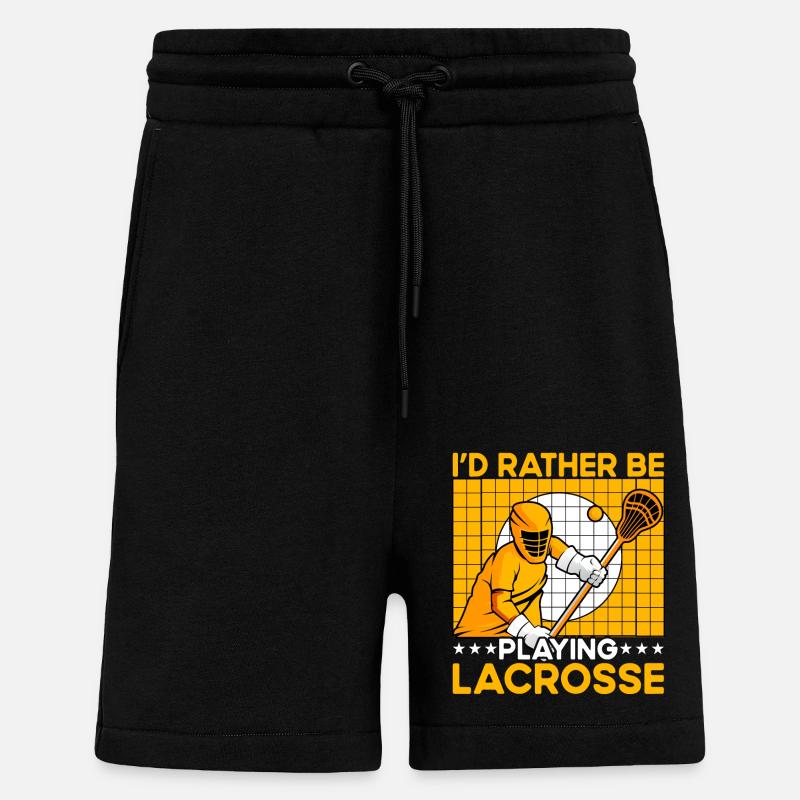 I'd rather be playing Lacrosse - Shorts - made by SPREAD - SOLID BLACK