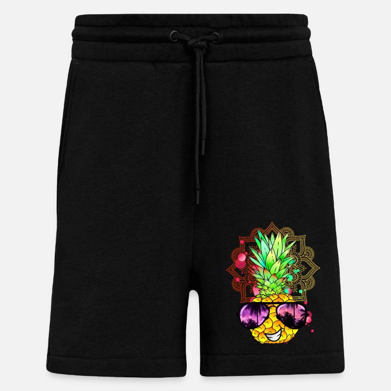 Pineapple Mandala - Shorts - made by SPREAD - SOLID BLACK