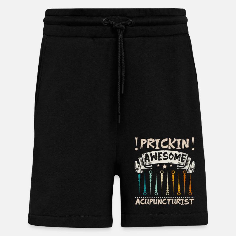 Prickin awesome acupuncturist - Shorts - made by SPREAD - SOLID BLACK