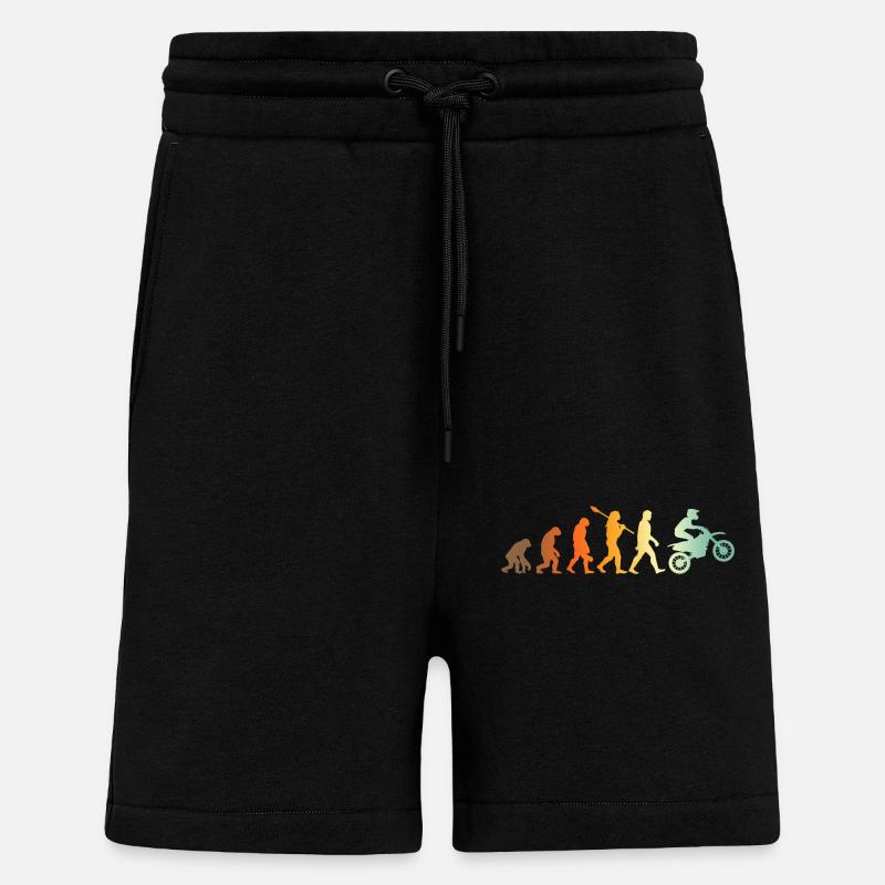 Motocross Biker Evolution Motorcross - Short bio décontracté fabriqué en UE - SOLID BLACK