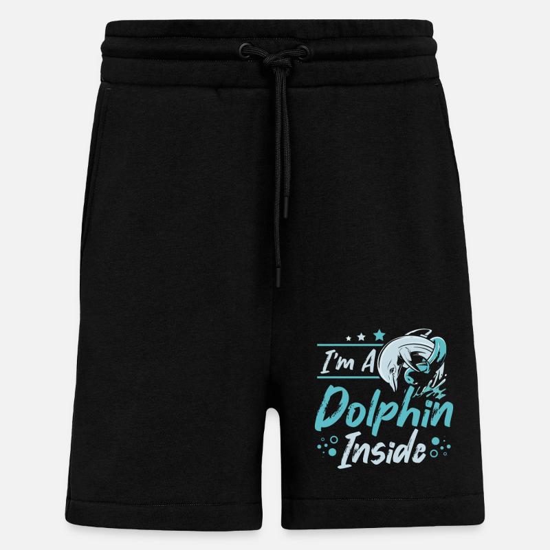 I'm a dolphin inside - Shorts - made by SPREAD - SOLID BLACK