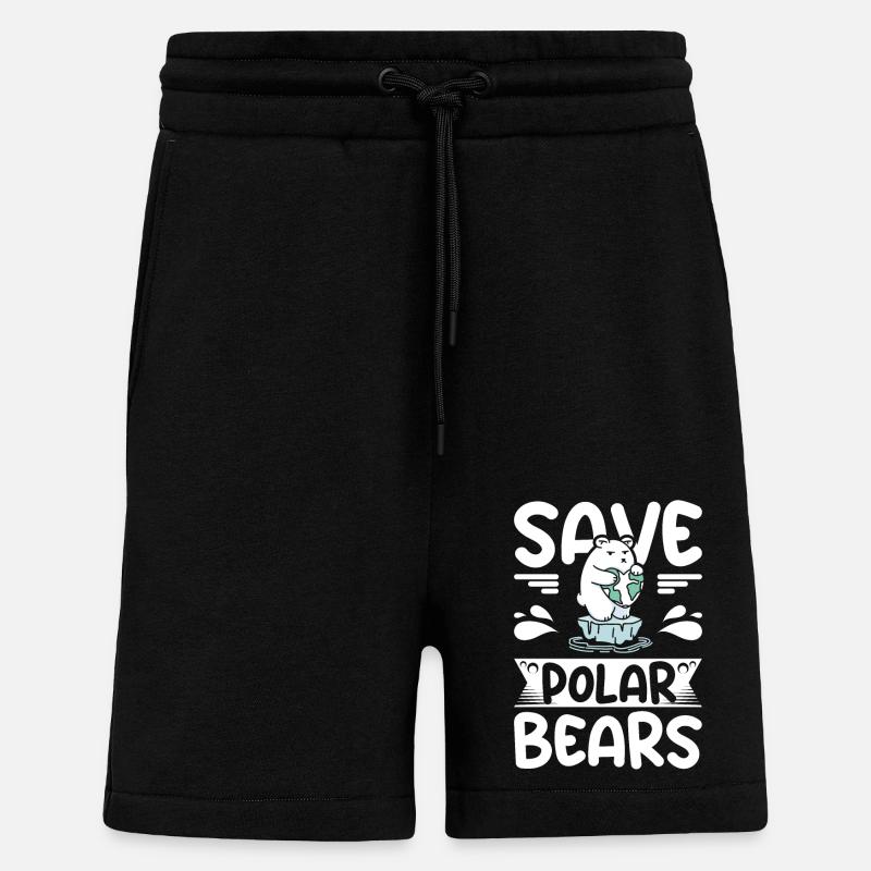 Save polar bears - Shorts - made by SPREAD - SOLID BLACK