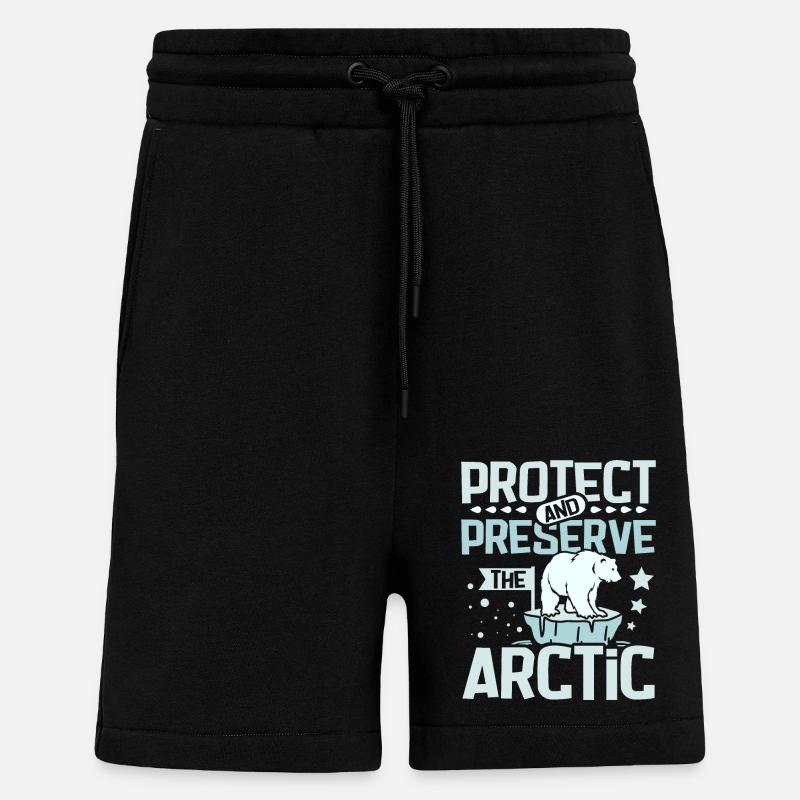 Protéger et préserver l’Arctique - Short bio décontracté fabriqué en UE - SOLID BLACK