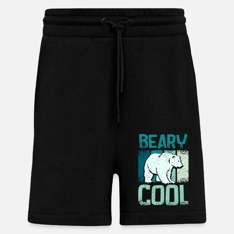 Ours polaires beary cool - Short bio décontracté fabriqué en UE - SOLID BLACK