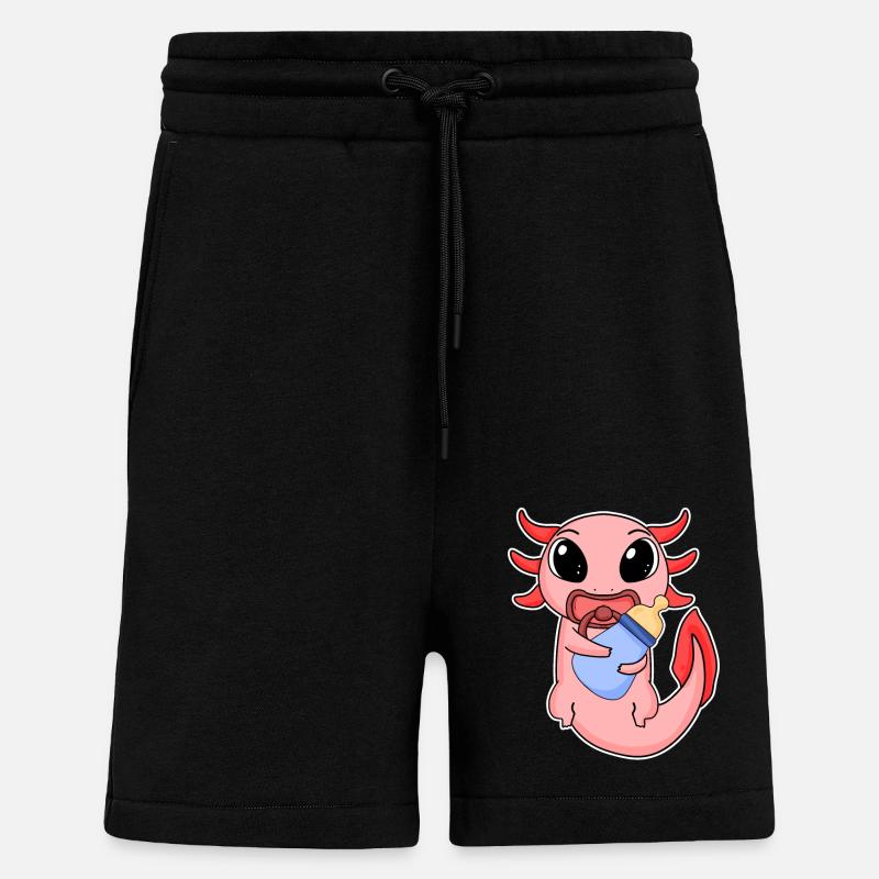 Bébé Axolotl - Short bio décontracté fabriqué en UE - SOLID BLACK