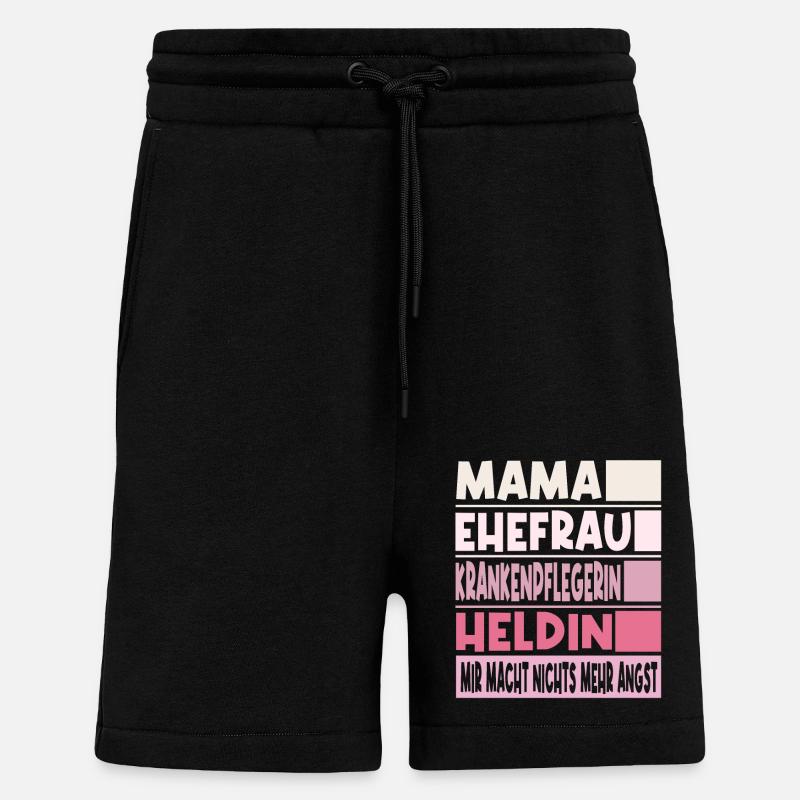 Krankenpflegerin Mama Ehefrau Heldin - Shorts - made by SPREAD - SOLID BLACK