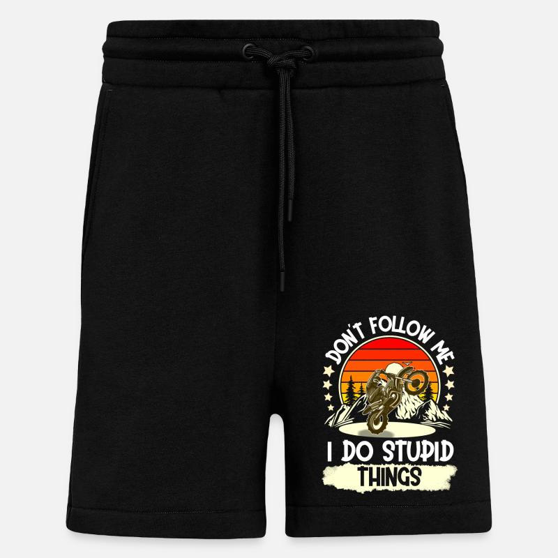 Motocross - Short bio décontracté fabriqué en UE - SOLID BLACK