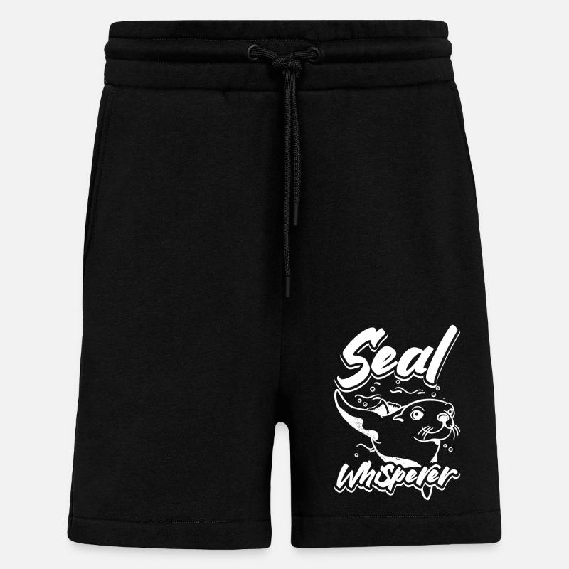 Chuchoteur de phoque - Short bio décontracté fabriqué en UE - SOLID BLACK