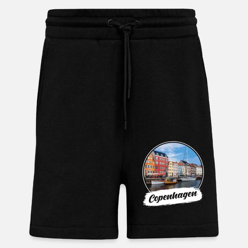 Souvenir de Copenhague - Short bio décontracté fabriqué en UE - SOLID BLACK