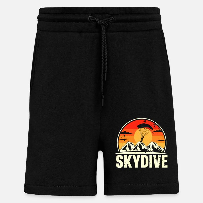 Skydiving Parachutists Parachute - Shorts - made by SPREAD - SOLID BLACK