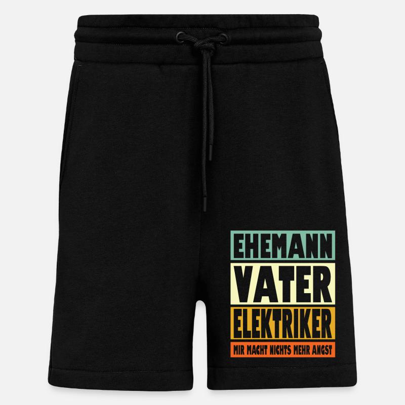 Elektriker Vater Ehemann Held - Shorts - made by SPREAD - SOLID BLACK
