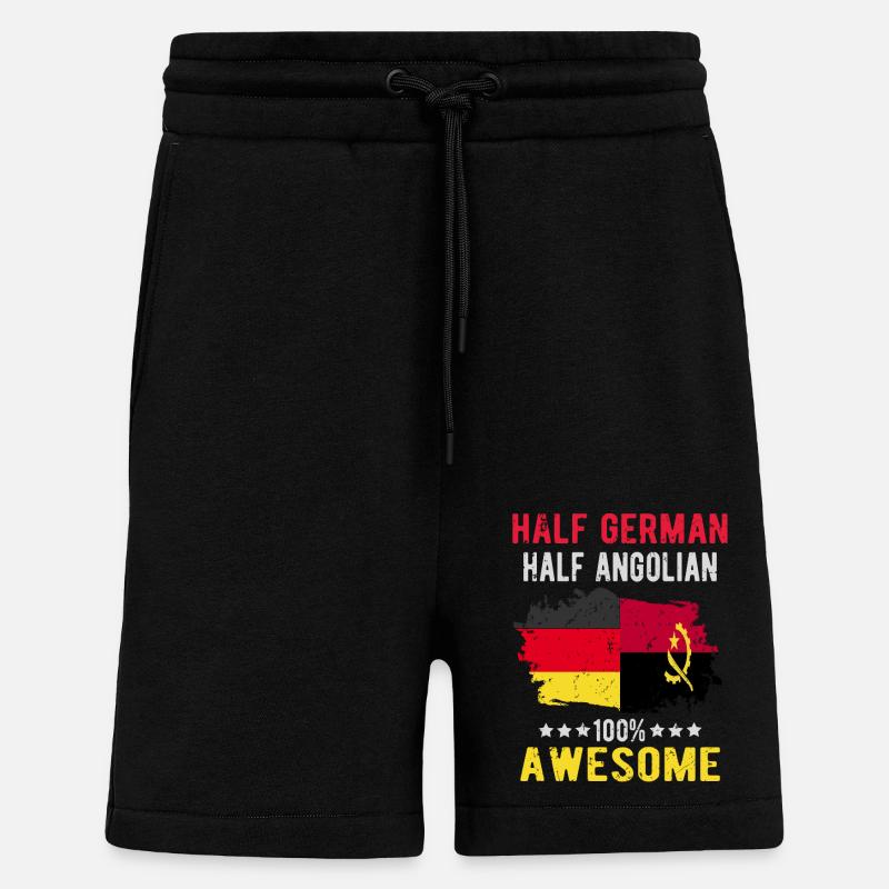 Half German Half Angolier - Shorts - made by SPREAD - SOLID BLACK
