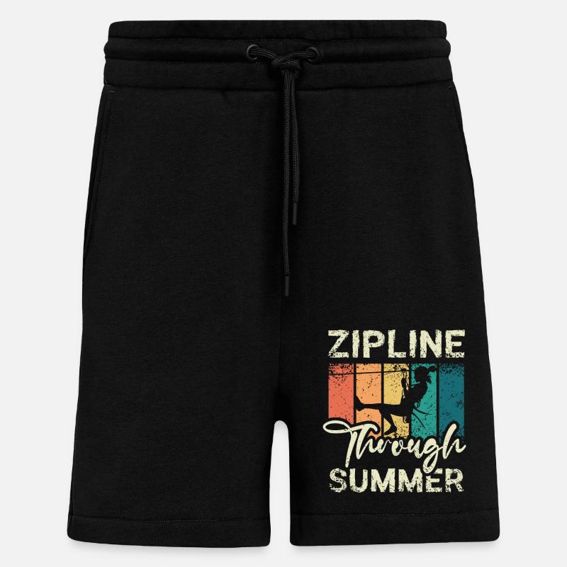 Zipline through summer - Shorts - made by SPREAD - SOLID BLACK