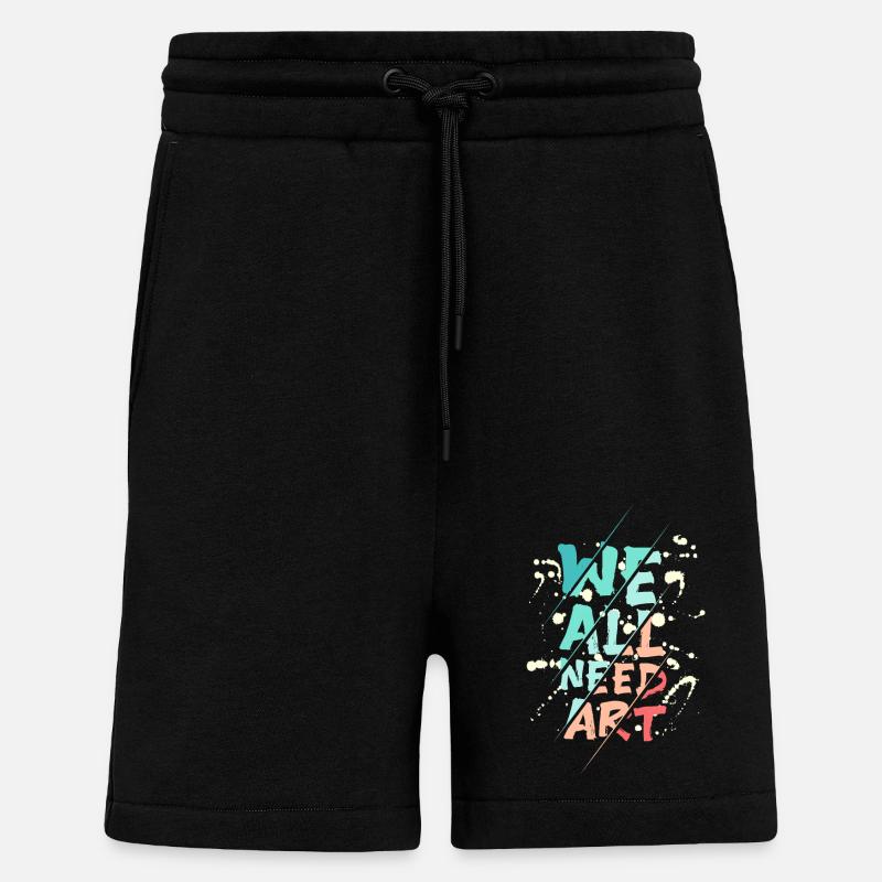 We all need art - Shorts - made by SPREAD - SOLID BLACK