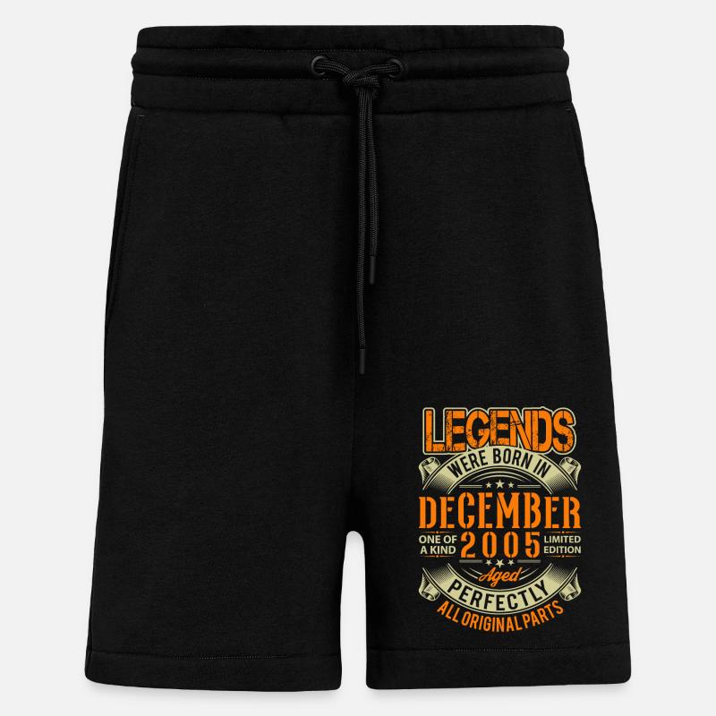 2005 December Birthday Legend - Shorts - made by SPREAD - SOLID BLACK