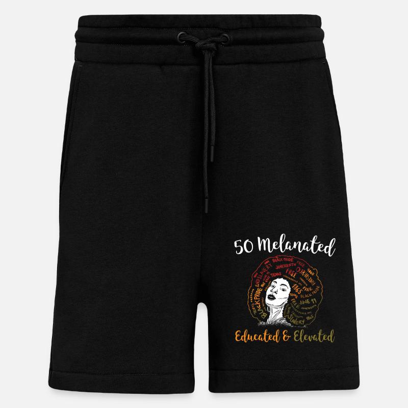 50 Mélanisés éduqués - Short bio décontracté fabriqué en UE - SOLID BLACK