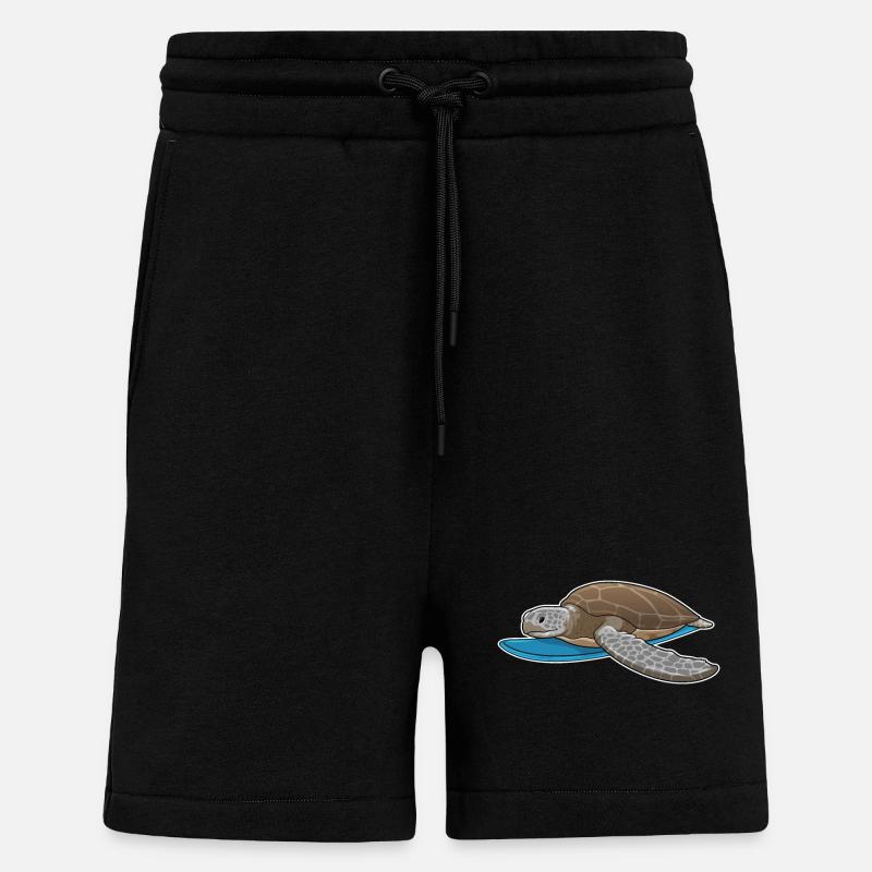 Turtle Surfer Surfboard - Shorts - made by SPREAD - SOLID BLACK