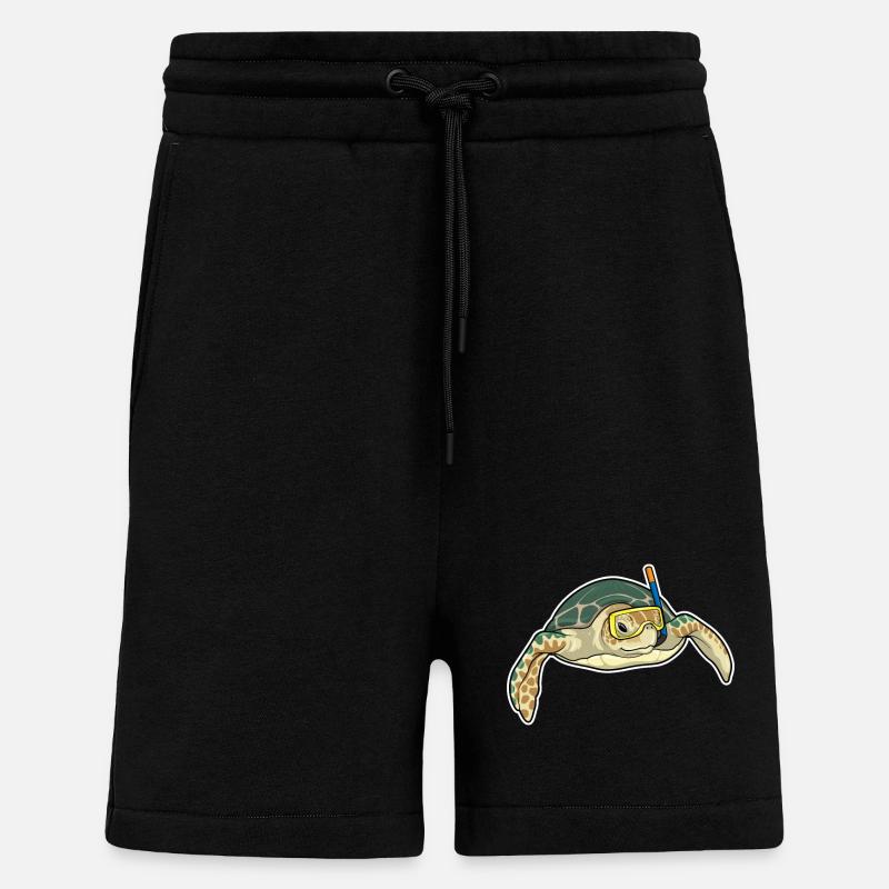 Turtle Diver Snorkel - Shorts - made by SPREAD - SOLID BLACK