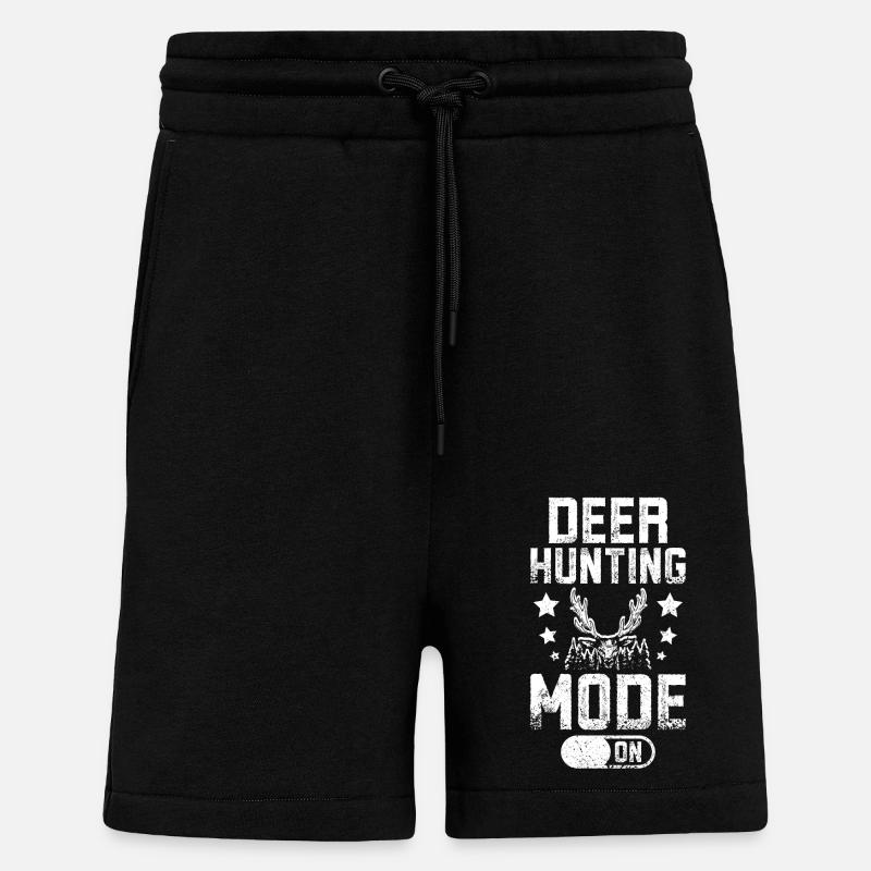 Deer hunting mode on - Shorts - made by SPREAD - SOLID BLACK
