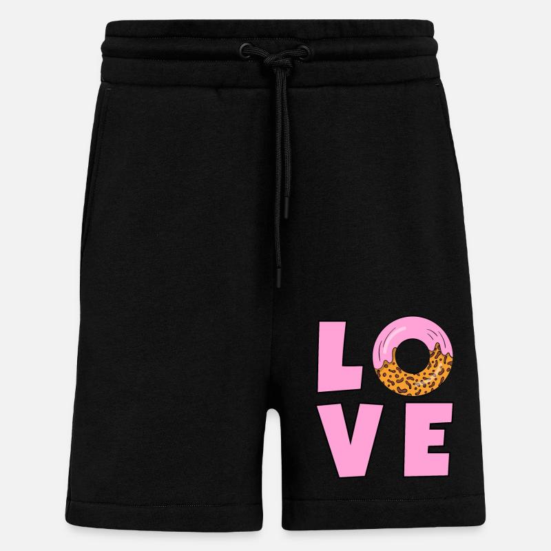 LIEBE DONUTS - Shorts - made by SPREAD - SOLID BLACK