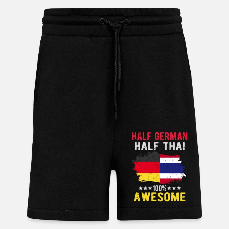 Half German half Thai - Shorts - made by SPREAD - SOLID BLACK
