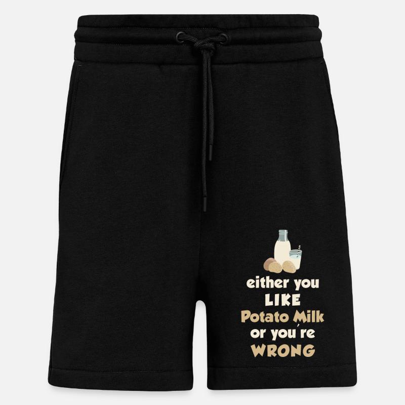 Kartoffel Milch Spruch - Shorts - made by SPREAD - SOLID BLACK