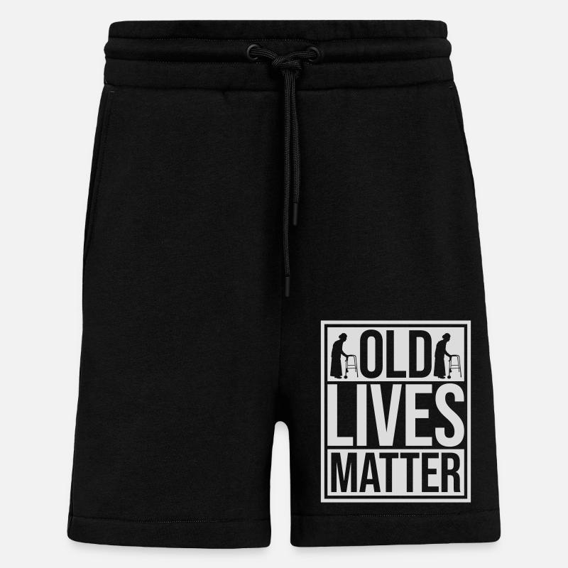 Citation Old Lives Matter - Short bio décontracté fabriqué en UE - SOLID BLACK