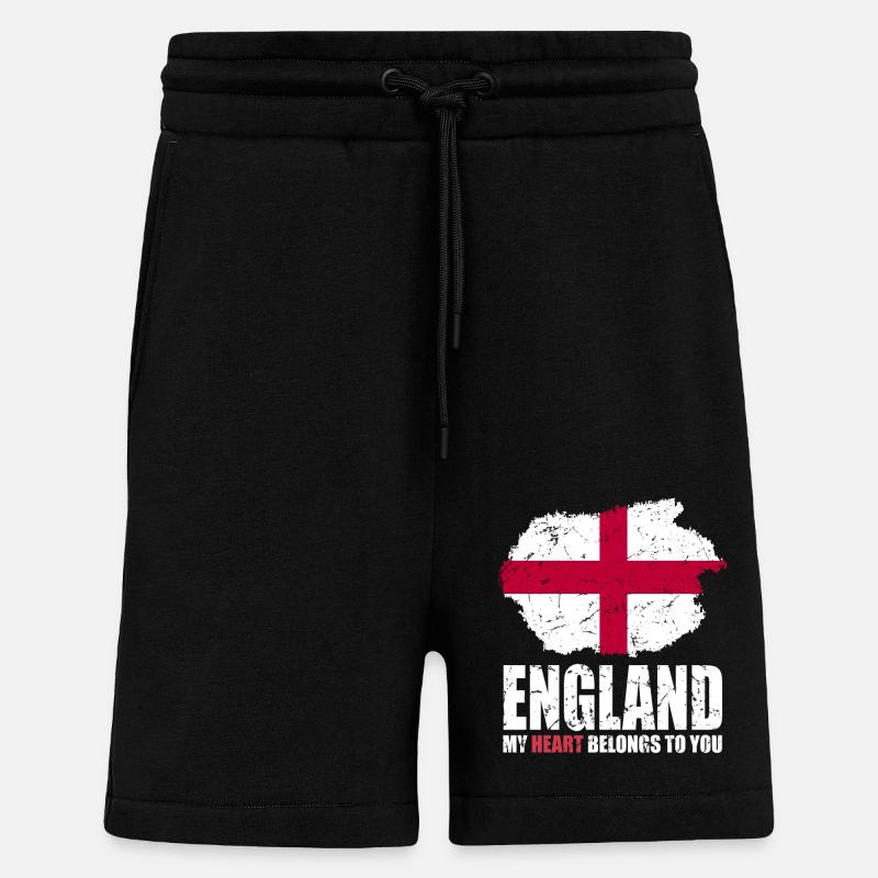 Drapeau de l’Angleterre - Short bio décontracté fabriqué en UE - SOLID BLACK