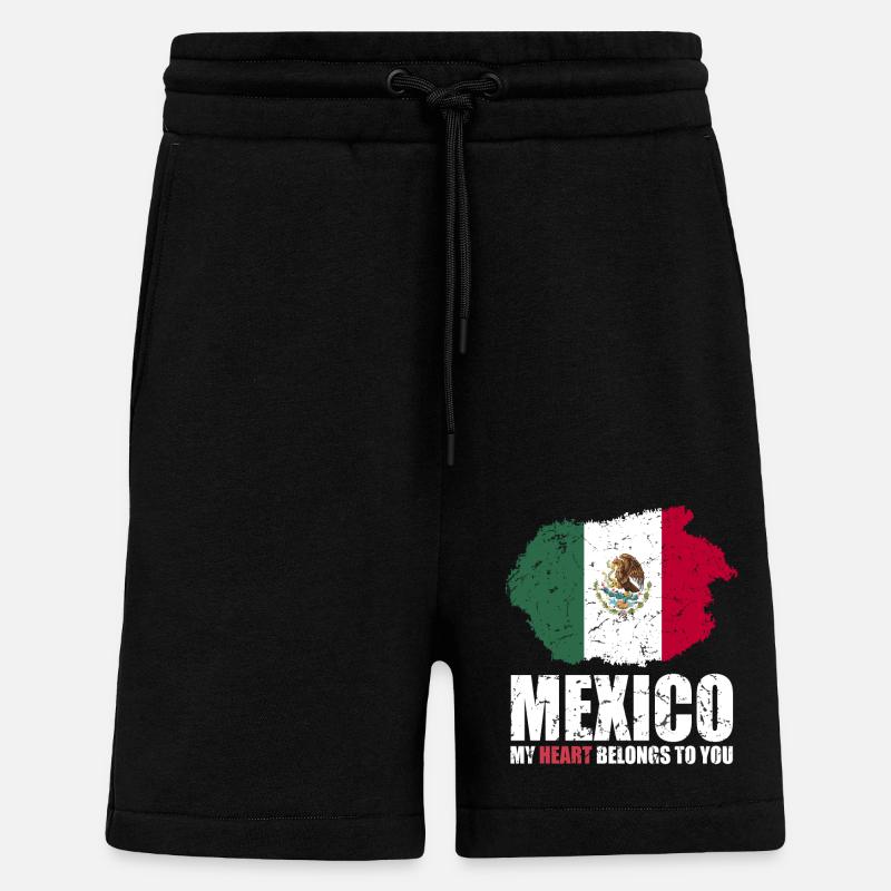 Mexico Flag - Shorts - made by SPREAD - SOLID BLACK
