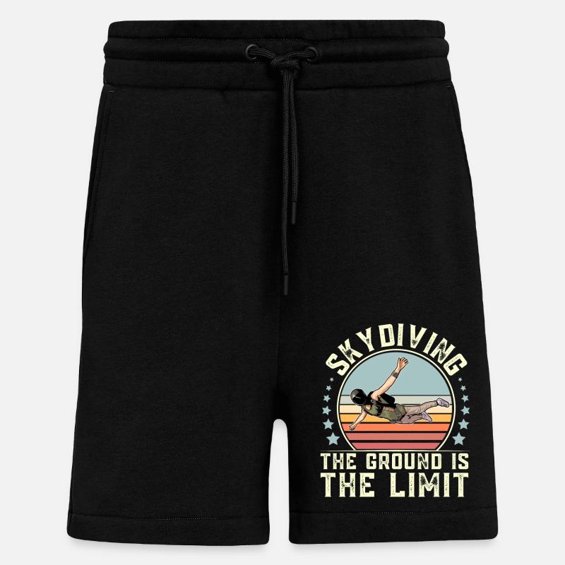 Parachute parachutiste parachutiste - Short bio décontracté fabriqué en UE - SOLID BLACK