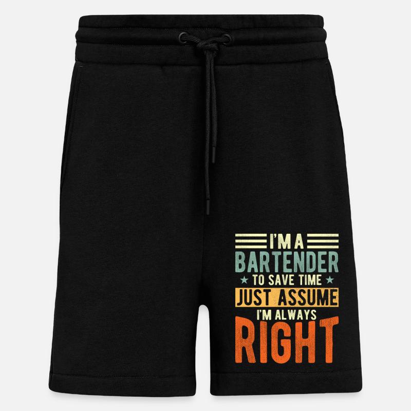 Barman - Shorts - made by SPREAD - SOLID BLACK
