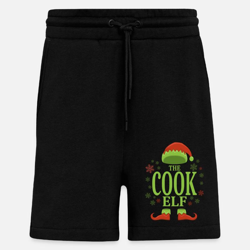 Koch Elfe de Noël - Short bio décontracté fabriqué en UE - SOLID BLACK