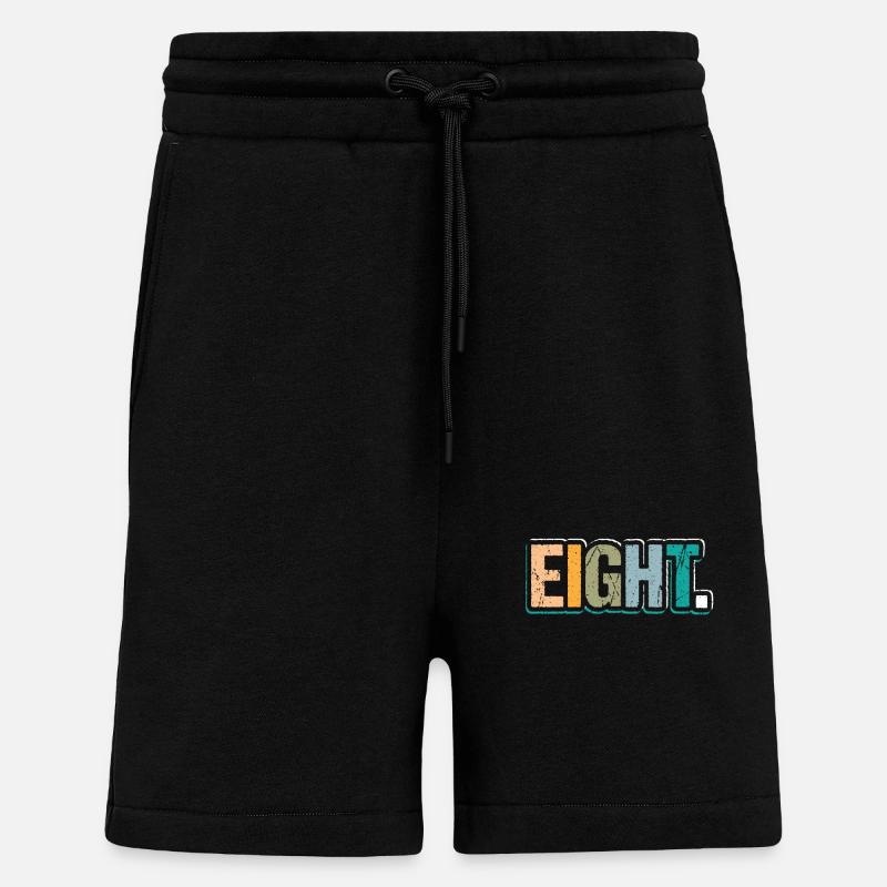 8e anniversaire Enfants Huit ans - Short bio décontracté fabriqué en UE - SOLID BLACK