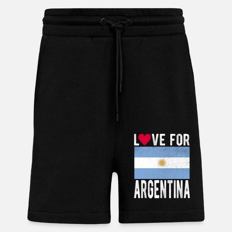 ARGENTINA flag - Shorts - made by SPREAD - SOLID BLACK