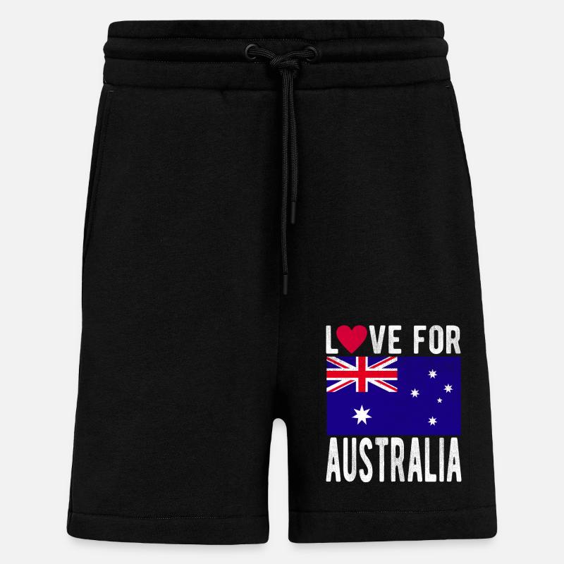 Drapeau de l’Australie - Short bio décontracté fabriqué en UE - SOLID BLACK