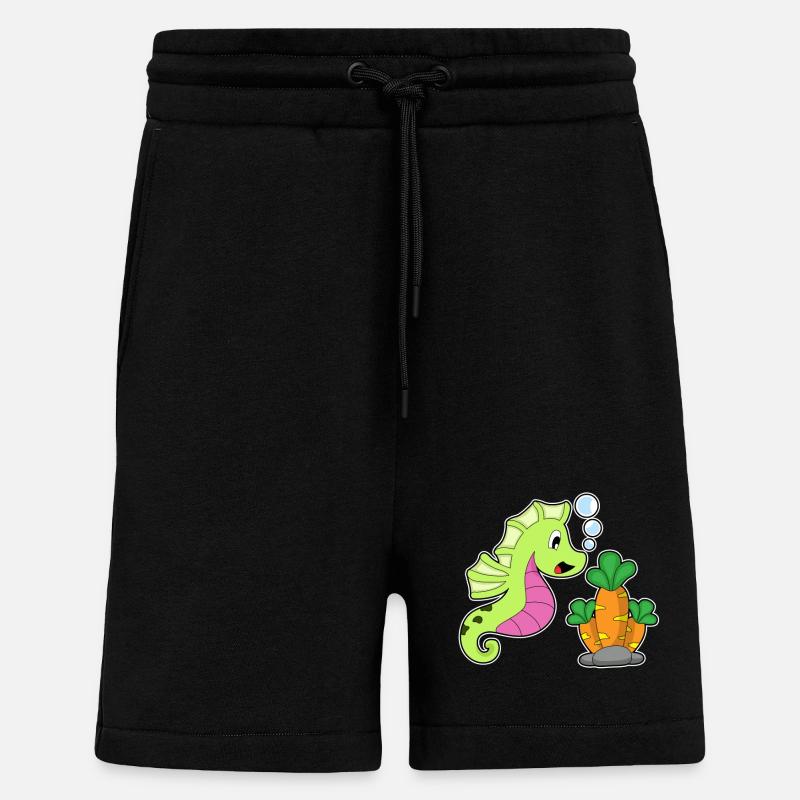 Hippocampe Carotte - Short bio décontracté fabriqué en UE - SOLID BLACK