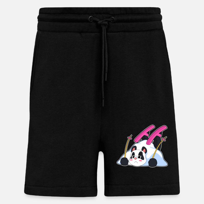 Panda Skier Ski - Short bio décontracté fabriqué en UE - SOLID BLACK