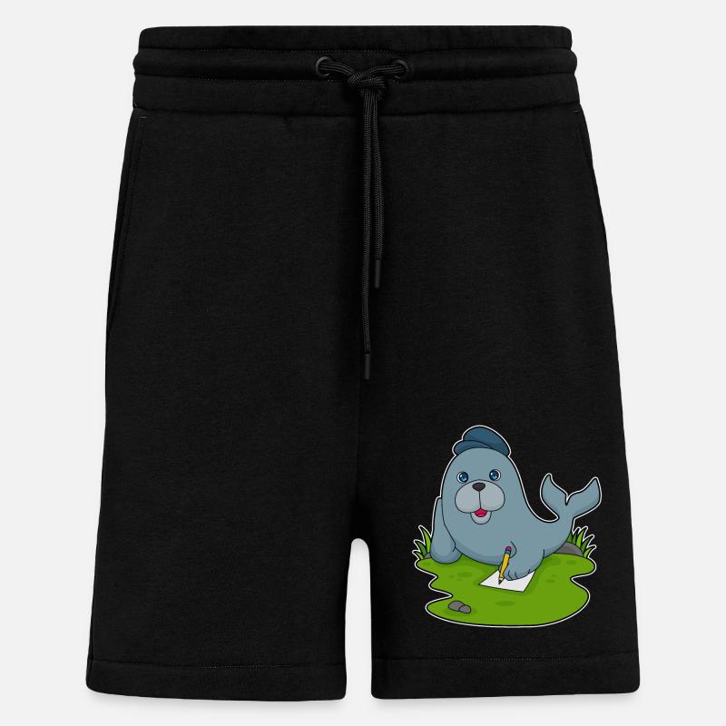 Papier crayon scellé - Short bio décontracté fabriqué en UE - SOLID BLACK