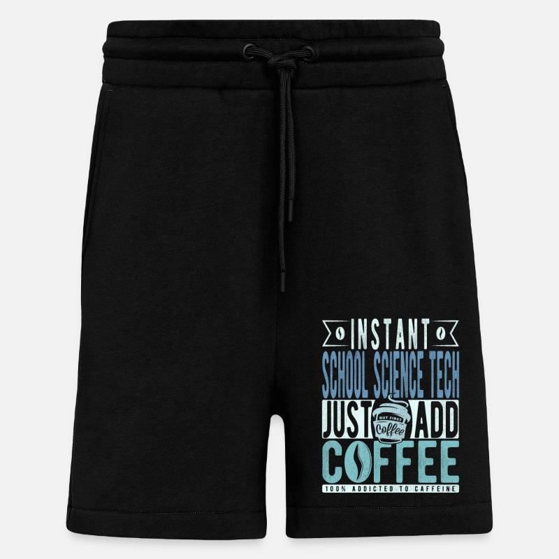 Café scientifique de l’école Café - Short bio décontracté fabriqué en UE - SOLID BLACK