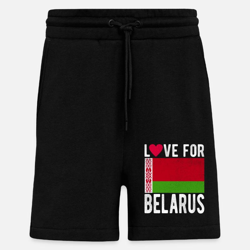 Souvenir Biélorussie - Short bio décontracté fabriqué en UE - SOLID BLACK