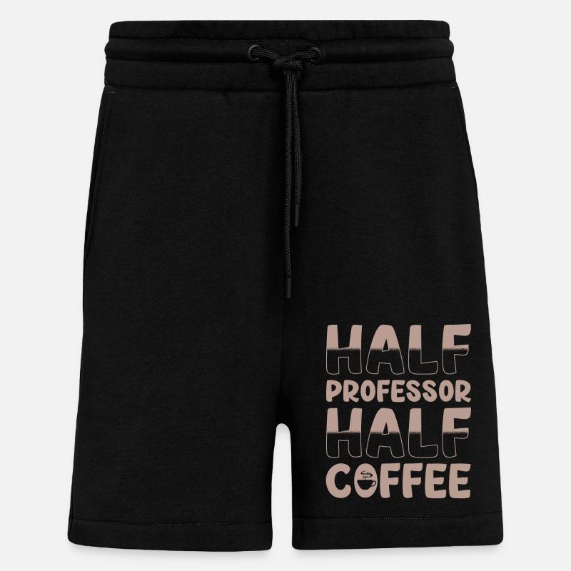 Moitié professeur Moitié café - Short bio décontracté fabriqué en UE - SOLID BLACK