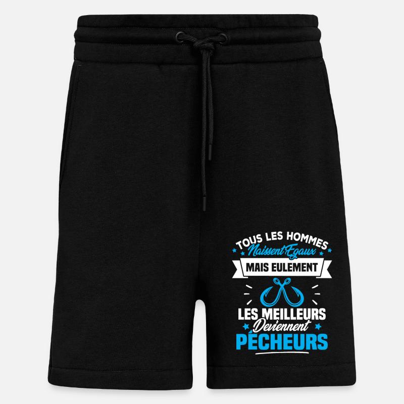 Les meilleurs hommes deviennent Pêcheurs - Short bio décontracté fabriqué en UE - SOLID BLACK