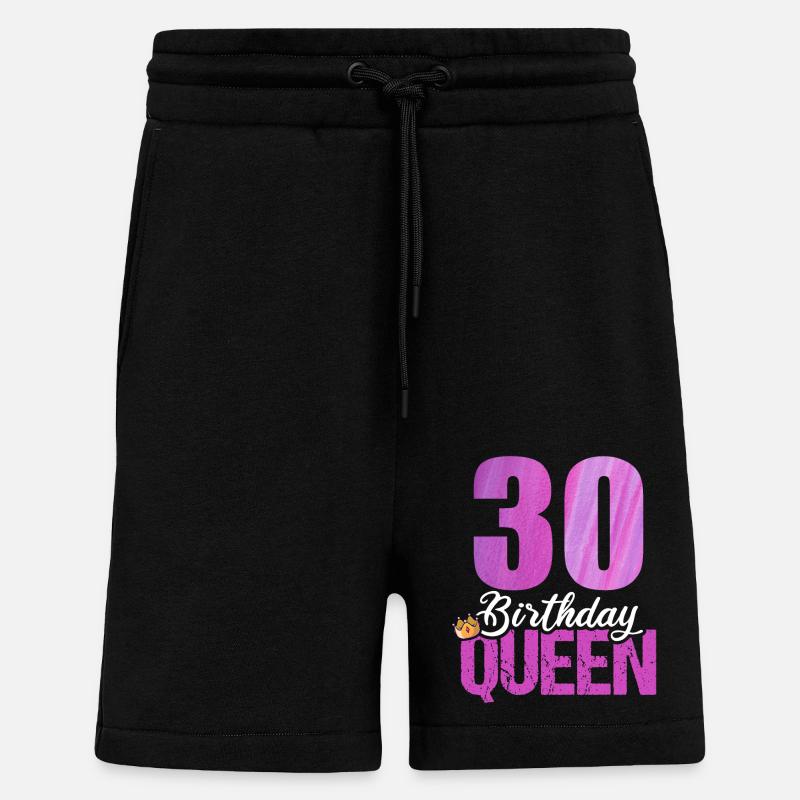 30 ans 30 anniversaire Queen - Short bio décontracté fabriqué en UE - SOLID BLACK