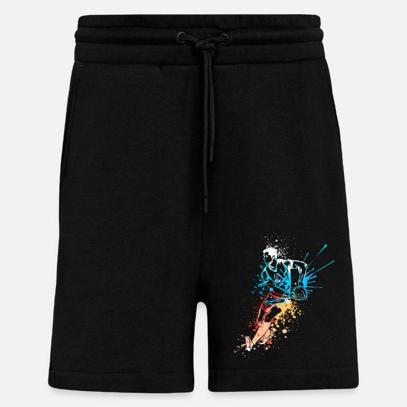 Splash Art Rugby Player - Short bio décontracté fabriqué en UE - SOLID BLACK