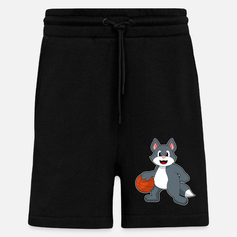 Chat Basketteur Basketteur - Short bio décontracté fabriqué en UE - SOLID BLACK