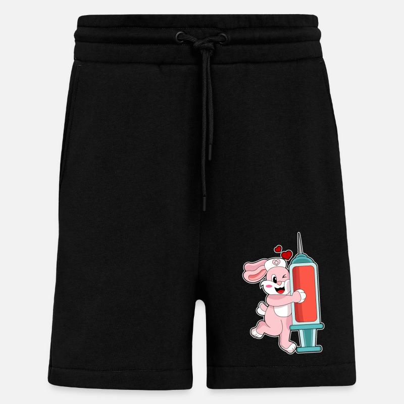 Rabbit Nurse Syringe - Shorts - made by SPREAD - SOLID BLACK