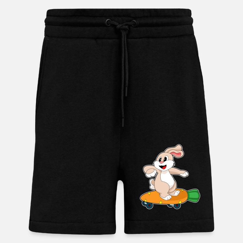 Rabbit Carrot Skateboard - Shorts - made by SPREAD - SOLID BLACK
