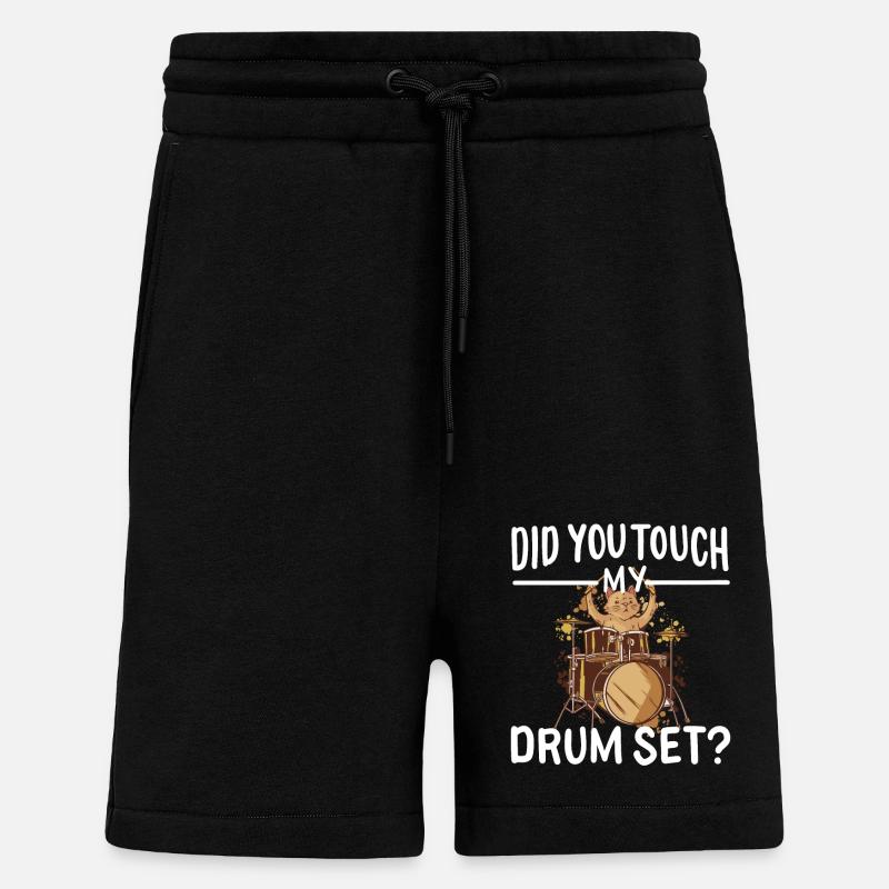 Drums Cat Dicton - Short bio décontracté fabriqué en UE - SOLID BLACK