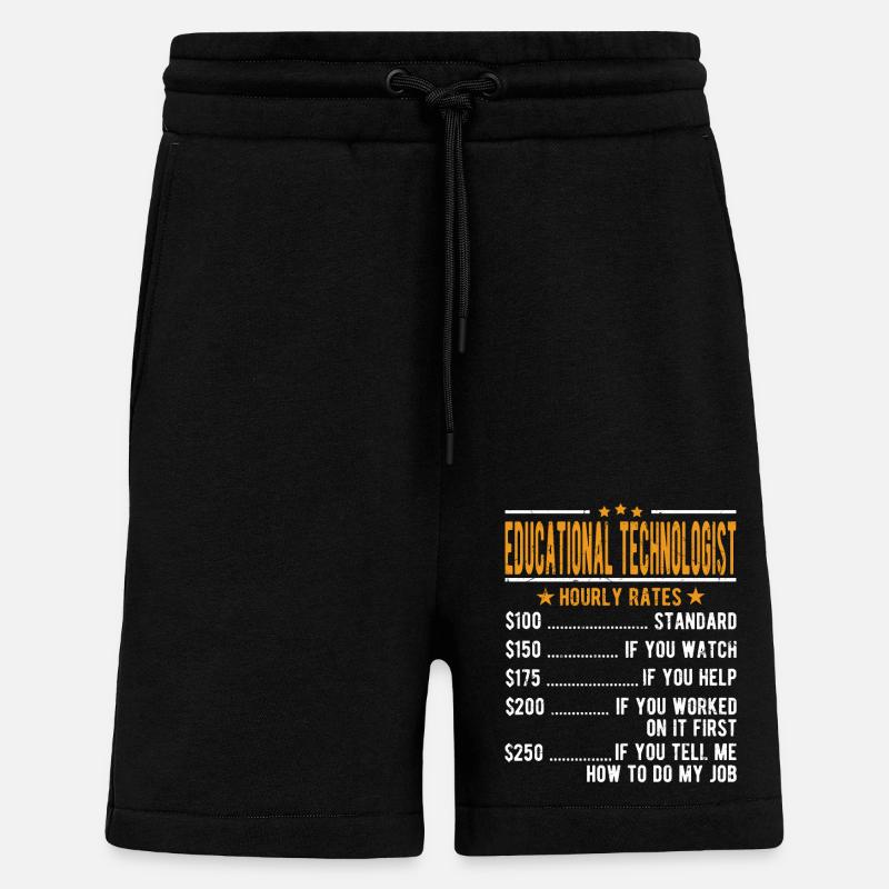 Educational Technologist Hourly Wage - Shorts - made by SPREAD - SOLID BLACK